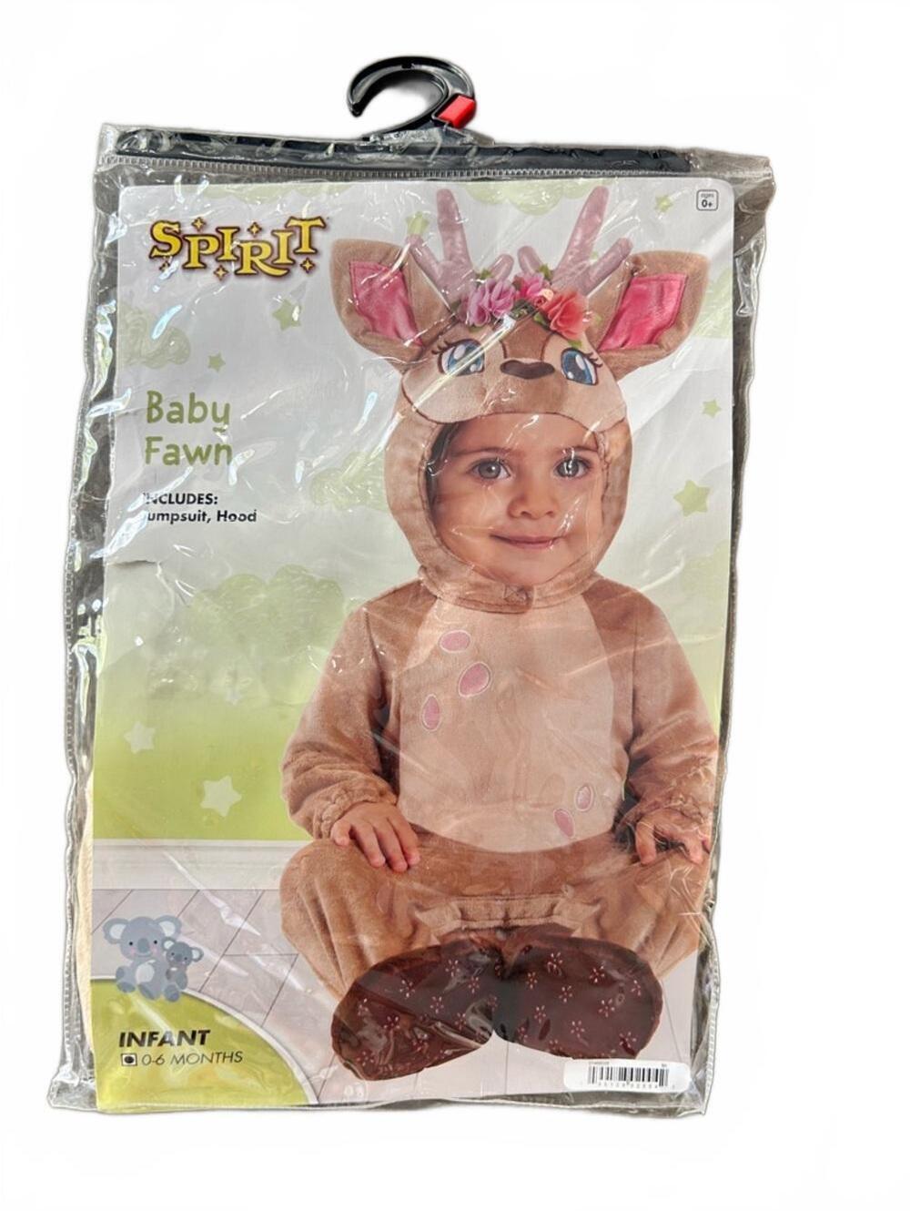 Spirit Infant Baby Fawn Costume - Brown with Pink Accents | Size 0-6 Months NEW